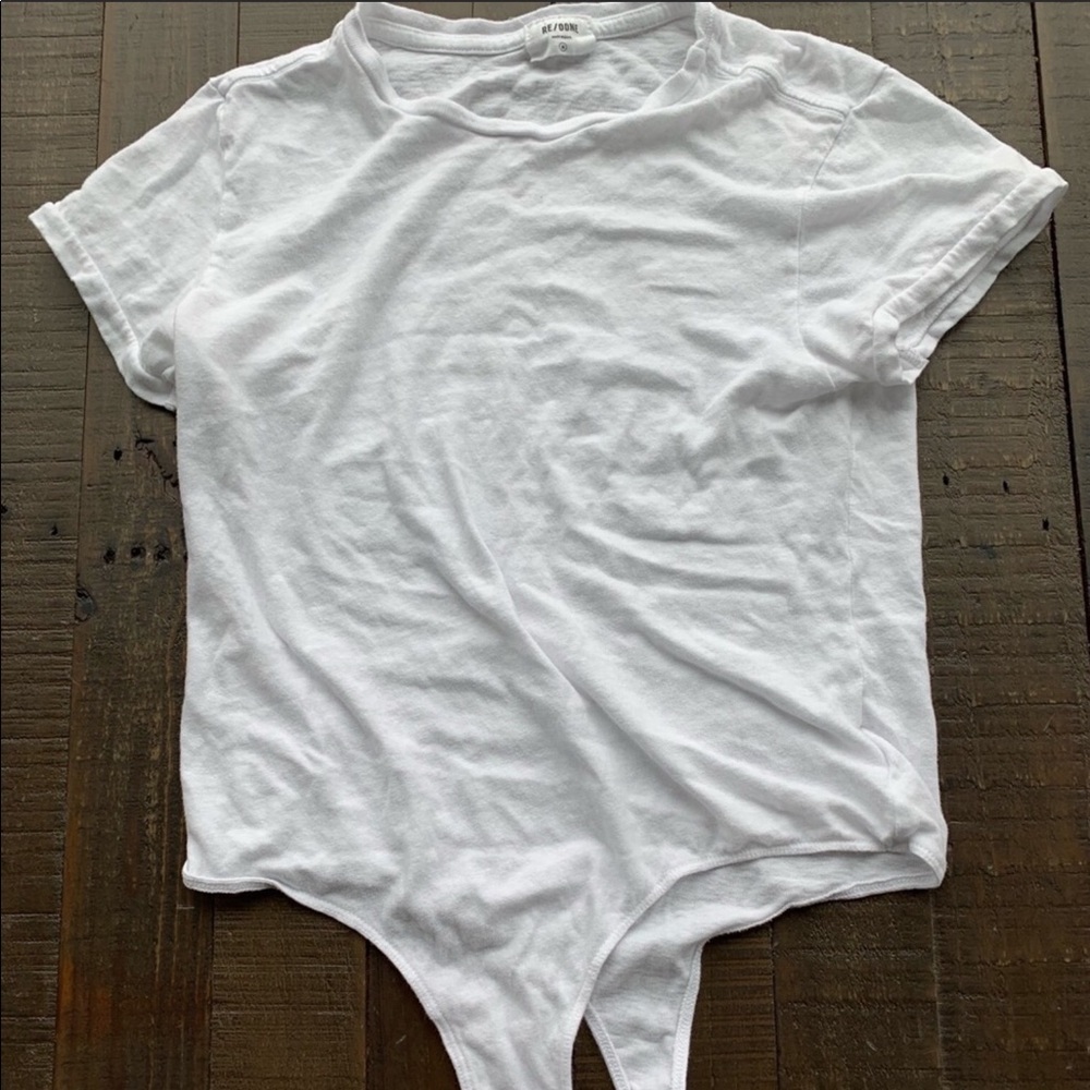 Re/done white bodysuit tee